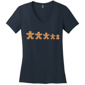 Gingerbread Man Evolution Women's V-Neck T-Shirt