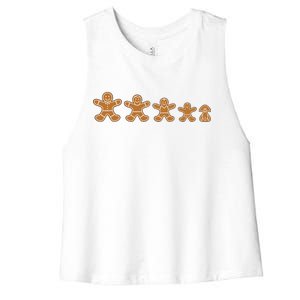 Gingerbread Man Evolution Women's Racerback Cropped Tank