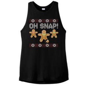 Gingerbread Oh Snap Ugly Christmas Sweater Ladies PosiCharge Tri-Blend Wicking Tank