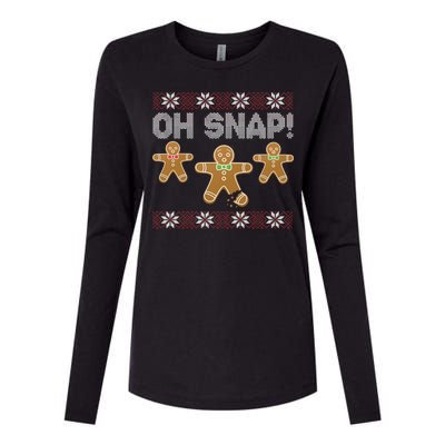 Gingerbread Oh Snap Ugly Christmas Sweater Womens Cotton Relaxed Long Sleeve T-Shirt