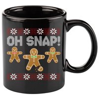 Gingerbread Oh Snap Ugly Christmas Sweater 11oz C Handle Ceramic Mug