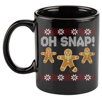 Gingerbread Oh Snap Ugly Christmas Sweater 11oz C Handle Ceramic Mug