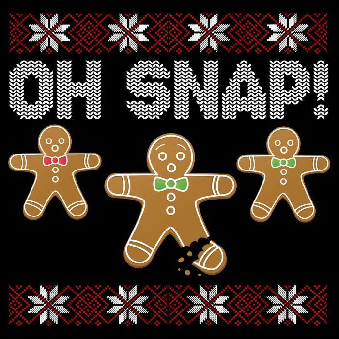 Gingerbread Oh Snap Ugly Christmas Sweater 16 in Basic Backpack
