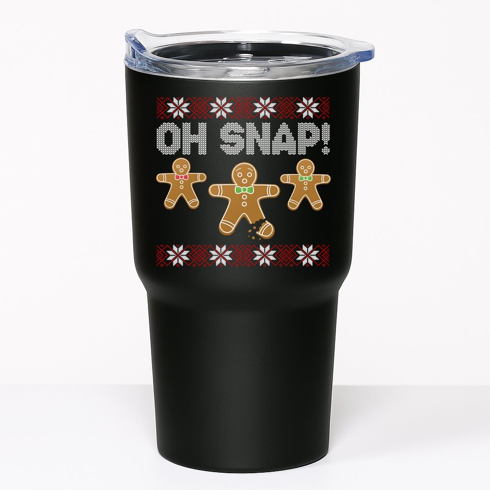 Gingerbread Oh Snap Ugly Christmas Sweater Tumbler