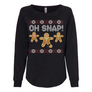 Gingerbread Oh Snap Ugly Christmas Sweater Womens California Wash Sweatshirt