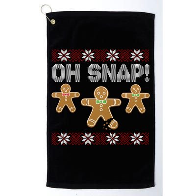 Gingerbread Oh Snap Ugly Christmas Sweater Golf Towel