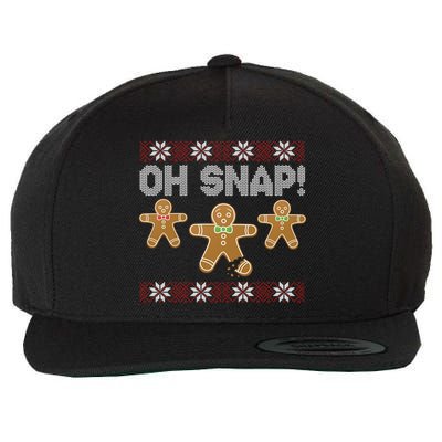 Gingerbread Oh Snap Ugly Christmas Sweater Wool Snapback Cap