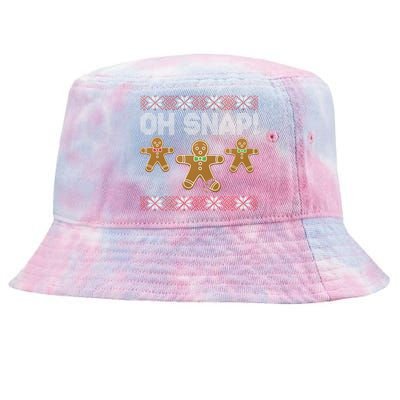 Gingerbread Oh Snap Ugly Christmas Sweater Tie-Dyed Bucket Hat