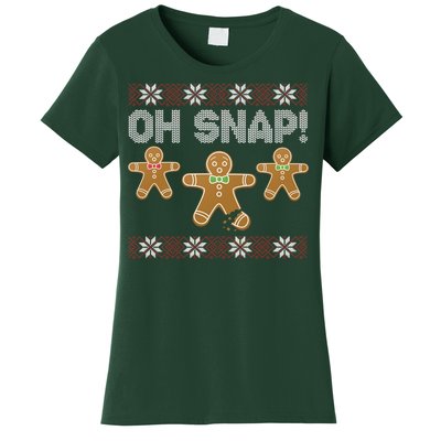 Gingerbread Oh Snap Ugly Christmas Sweater Women's T-Shirt