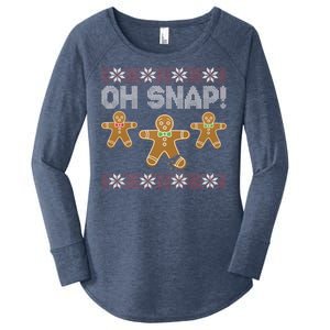 Gingerbread Oh Snap Ugly Christmas Sweater Women's Perfect Tri Tunic Long Sleeve Shirt