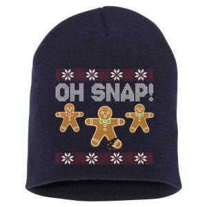 Gingerbread Oh Snap Ugly Christmas Sweater Short Acrylic Beanie