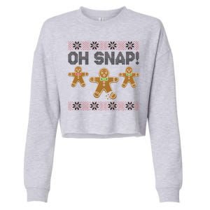 Gingerbread Oh Snap Ugly Christmas Sweater Cropped Pullover Crew