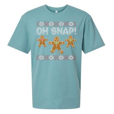 Gingerbread Oh Snap Ugly Christmas Sweater Sueded Cloud Jersey T-Shirt