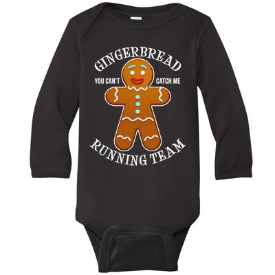 Gingerbread Running Team Baby Long Sleeve Bodysuit