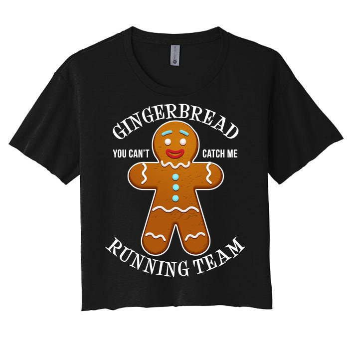 Gingerbread Running Team Women's Crop Top Tee