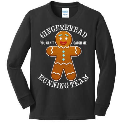 Gingerbread Running Team Kids Long Sleeve Shirt