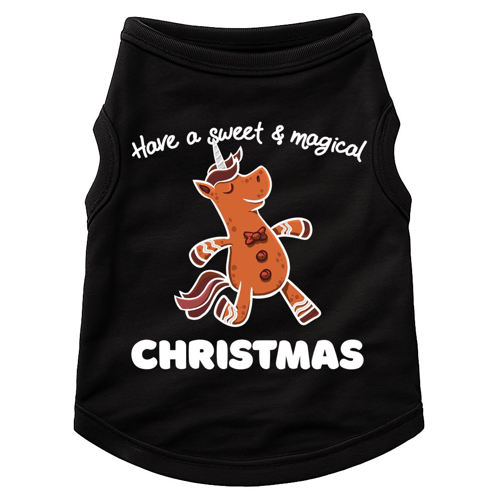 Gingerbread Unicorn Cookie Magical Christmas Doggie Tank