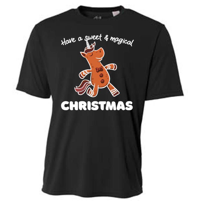 Gingerbread Unicorn Cookie Magical Christmas Cooling Performance Crew T-Shirt