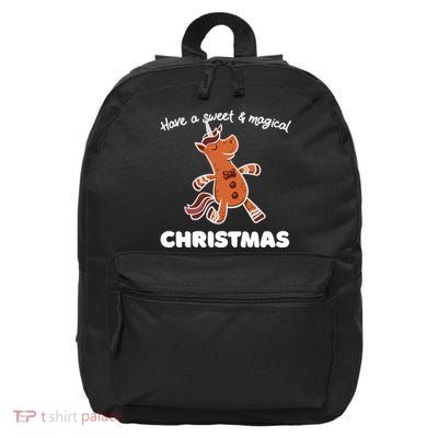 Gingerbread Unicorn Cookie Magical Christmas 16 in Basic Backpack