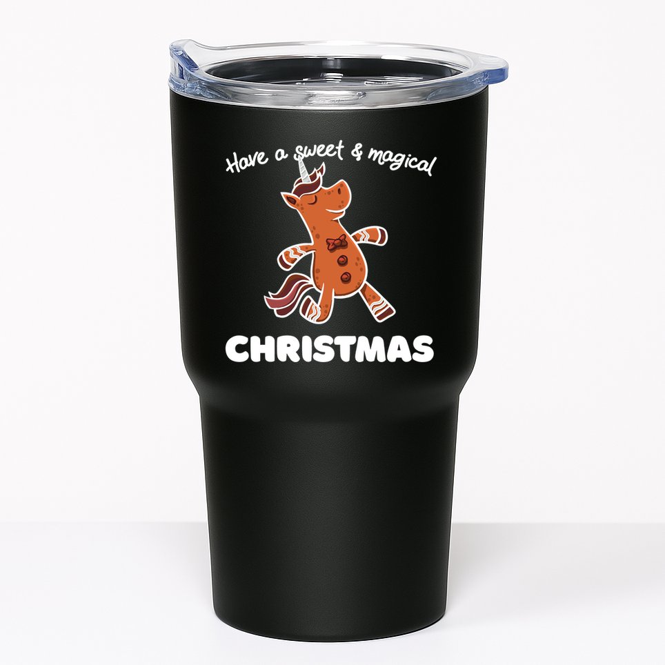 Gingerbread Unicorn Cookie Magical Christmas Tumbler