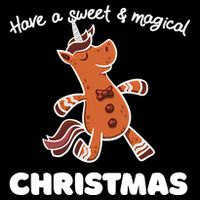 Gingerbread Unicorn Cookie Magical Christmas Magnet