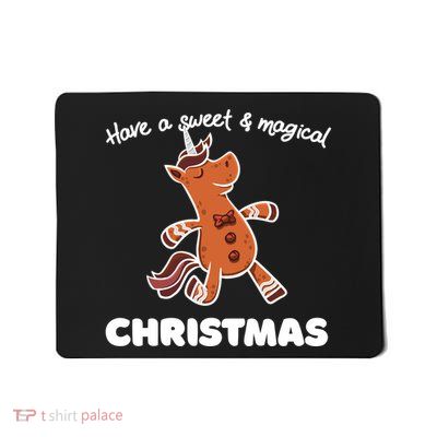 Gingerbread Unicorn Cookie Magical Christmas Mousepad