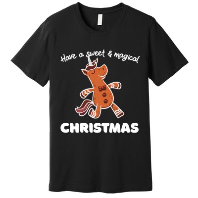 Gingerbread Unicorn Cookie Magical Christmas Premium T-Shirt