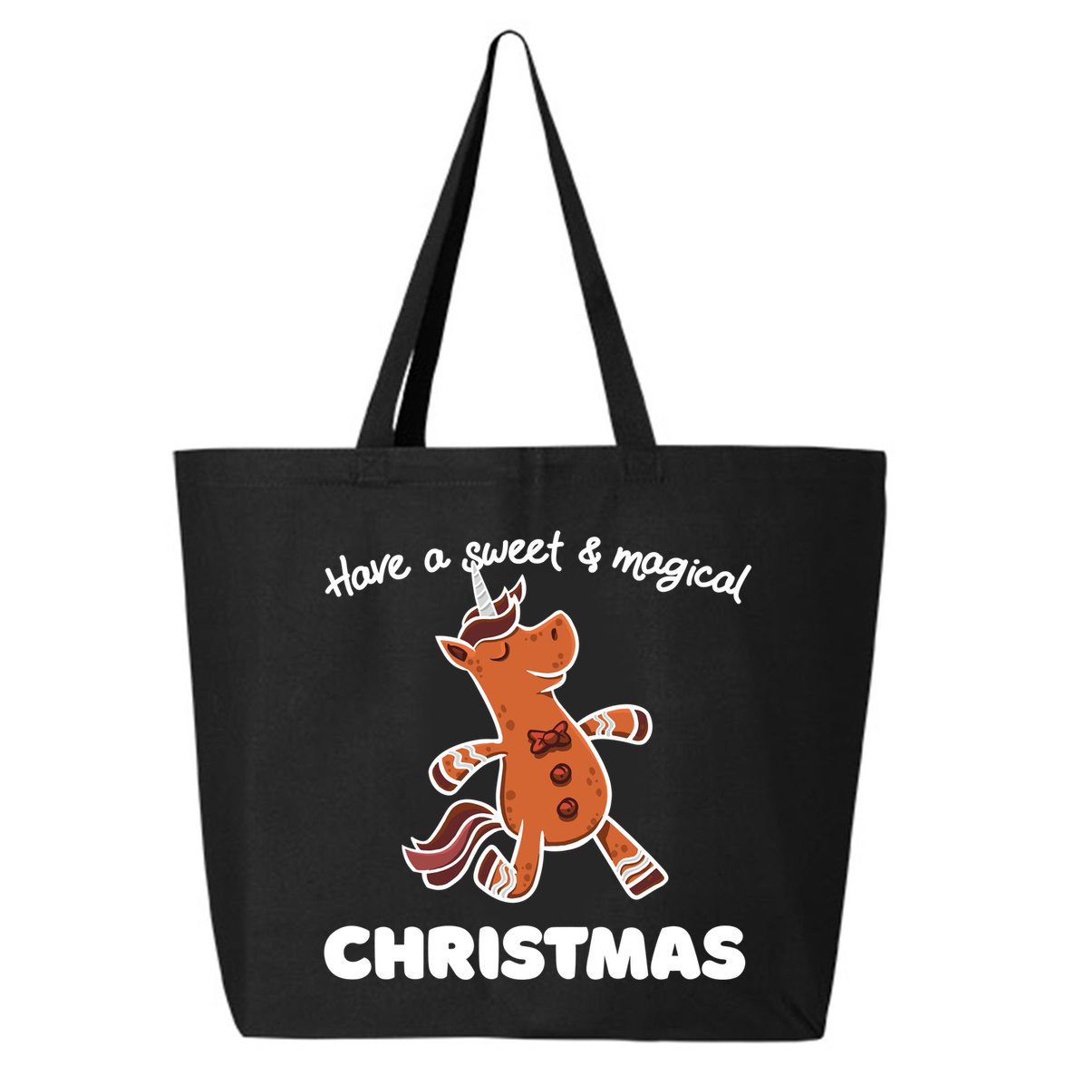 Gingerbread Unicorn Cookie Magical Christmas 25L Jumbo Tote