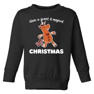 Gingerbread Unicorn Cookie Magical Christmas Toddler Sweatshirt