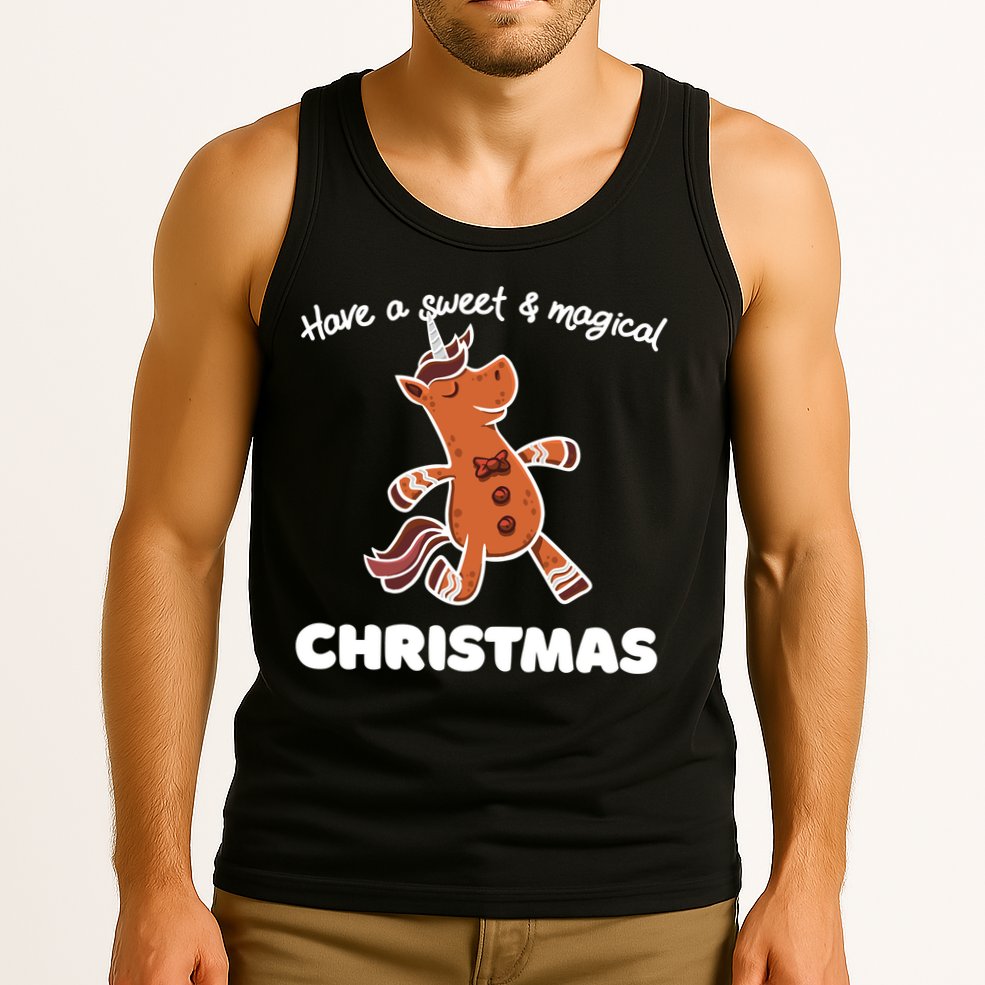 Gingerbread Unicorn Cookie Magical Christmas Tank Top