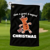 Gingerbread Unicorn Cookie Magical Christmas Golf Towel