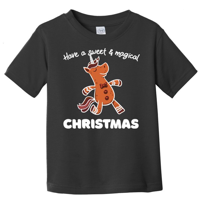 Gingerbread Unicorn Cookie Magical Christmas Toddler T-Shirt