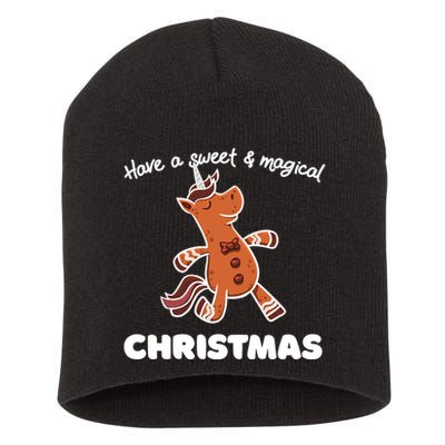 Gingerbread Unicorn Cookie Magical Christmas Short Acrylic Beanie