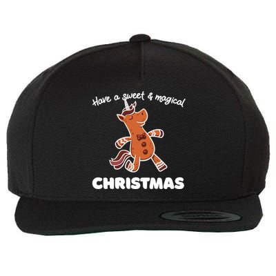 Gingerbread Unicorn Cookie Magical Christmas Wool Snapback Cap
