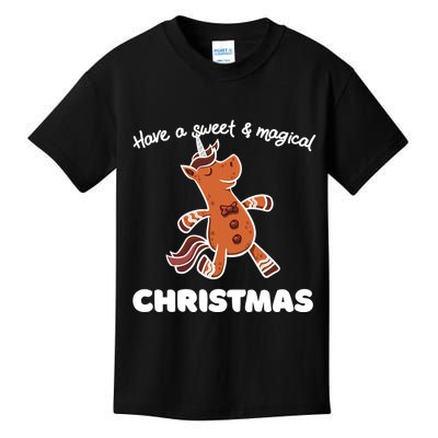 Gingerbread Unicorn Cookie Magical Christmas Kids T-Shirt
