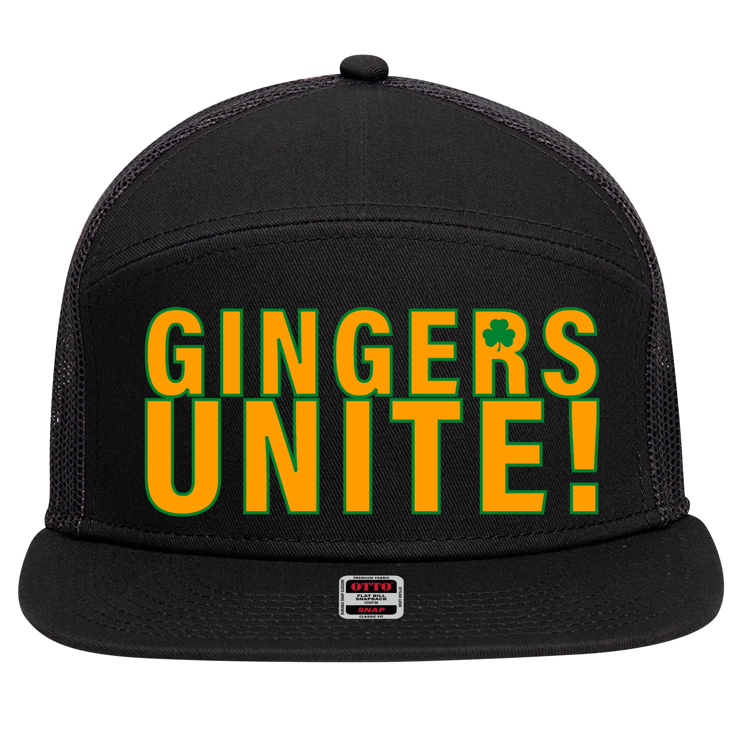 Gingers Unite St. Patrick's Day Irish 7 Panel Mesh Trucker Snapback Hat