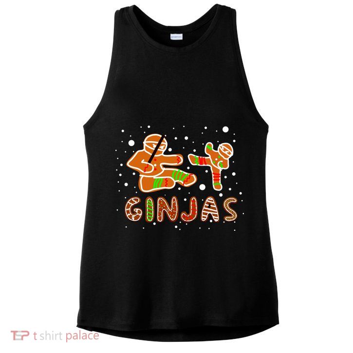 Ginjas Funny Gingerbread Christmas Ladies PosiCharge Tri-Blend Wicking Tank