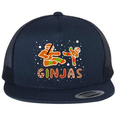 Ginjas Funny Gingerbread Christmas Flat Bill Trucker Hat