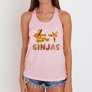 Ginjas Funny Gingerbread Christmas Women's Knotted Racerback Tank