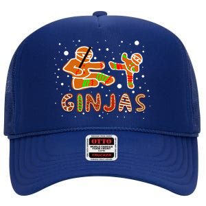 Ginjas Funny Gingerbread Christmas High Crown Mesh Back Trucker Hat