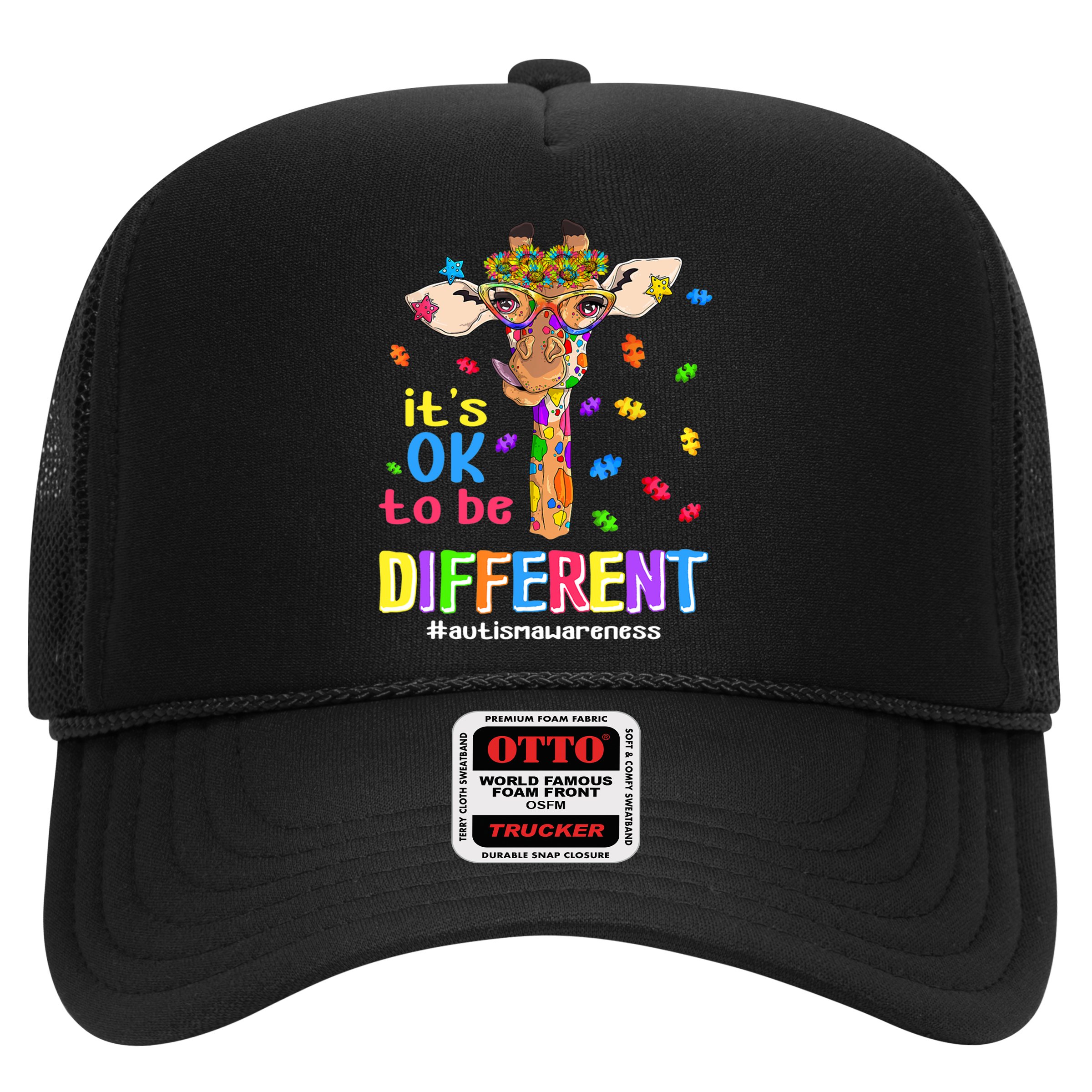 Giraffe It's Ok To Be Different Autism Awareness Acceptance Cute Gift Hat
