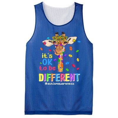 Giraffe It's Ok To Be Different Autism Awareness Acceptance Cute Gift Mesh Reversible Basketball Jersey Tank