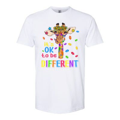 Giraffe It's Ok To Be Different Autism Awareness Acceptance Cute Gift Softstyle® CVC T-Shirt