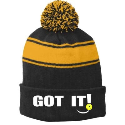 Got It Oops Yours Funny Pickleball Lovers (Front And Back) Stripe Pom Pom Beanie