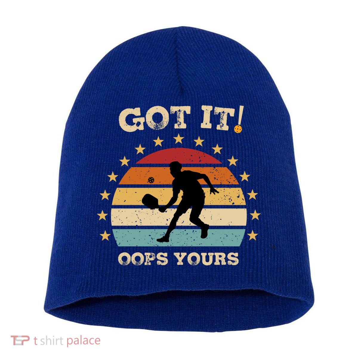 Got It Oops Yours Funny Pickleball Lovers Retro Distressed Gift Short Acrylic Beanie