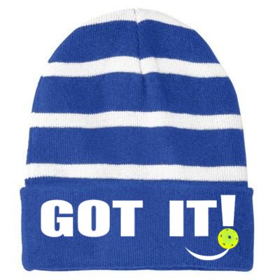 Got It Oops Yours Funny Pickleball Lovers Striped Beanie with Solid Band