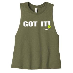 Got It Oops Yours Funny Pickleball Lovers Women's Racerback Cropped Tank