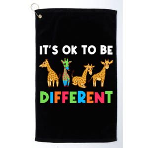 Giraffes Its Ok To Be Different Autism Awareness Giraffe Cute Gift Platinum Collection Golf Towel