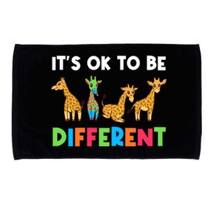 Giraffes Its Ok To Be Different Autism Awareness Giraffe Cute Gift Microfiber Hand Towel