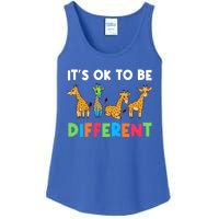 Giraffes Its Ok To Be Different Autism Awareness Giraffe Cute Gift Ladies Essential Tank